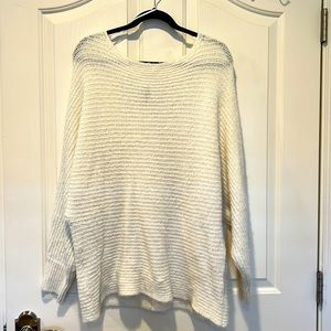 White knitted sweater